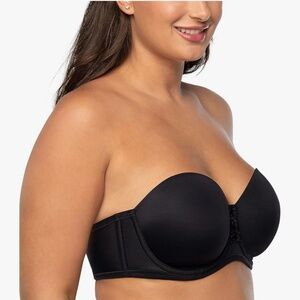 M3 - # 66 Vanity Fair Black Strapless Bra, 36 DD